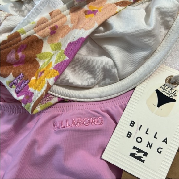 Billabong Medium Bikini Sungazers Ruched Bralette Floral Sol Searcher Hike NWT - Picture 10 of 12
